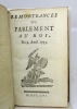 Remontrances du Parlement au Roi du 9 avril 1753. PARLEMENT DE PARIS