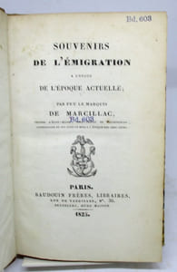 Souvenir de l'Emigration à l'usage de l'époque actuelle