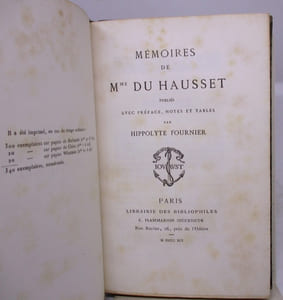 Mémoires de Mme. du Hausset