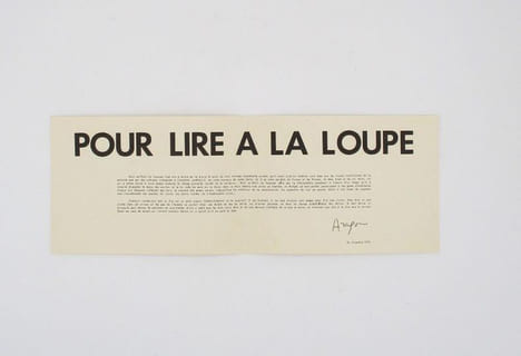 Pour lire à la loupe. ARAGON (Louis)