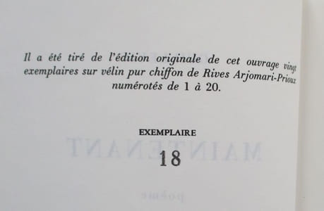 Maintenant. Poème