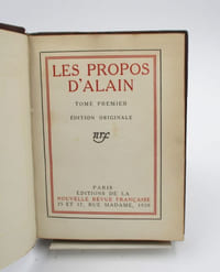 Les Propos d'Alain. Tome premier et tome second
