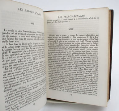Les Propos d'Alain. Tome premier et tome second. ALAIN (Émile-Auguste Chartier)