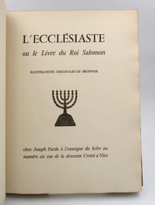 L'Ecclésiaste ou le Livre du Roi Salomon