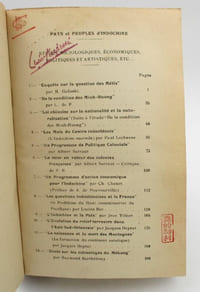 Pays et Peuples d'Indochine. Etudes sociologiques, économiques, politiques et artistiques, etc...Corpus d'articles issus de "La Revue indochinoise"