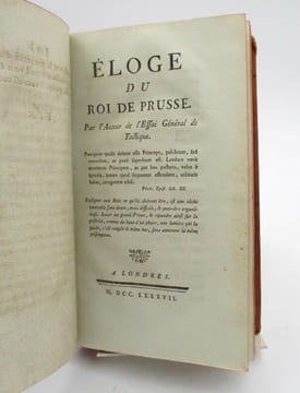 Lettre remise à Frédéric-Guillaume II, roi régnant de Prusse,le jour de son avènement au Trône [suivi de: ] Éloge du Roi de Prusse. Par l'auteur de ...
