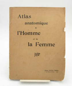 Anatomie et physiologie du corps humain. Atlas de sept planches coloriées à feuillets découpés et superposés avec notices descriptives