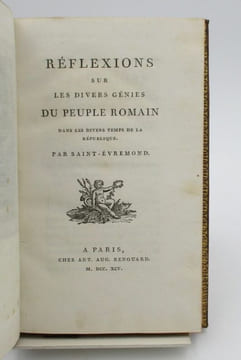 Réflexions sur les divers génies du peuple romain dans les divers temps de la République. SAINT-ÉVREMOND, Charles de