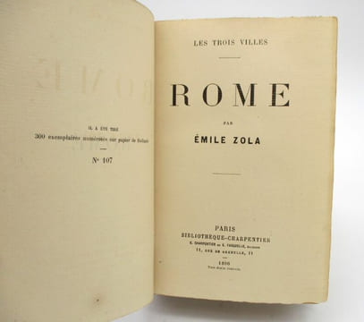 Les Trois villes. Rome. ZOLA (Émile)