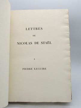 Lettres de Nicolas de Staël à Pierre Lecuire. DE STAËL (Nicolas)