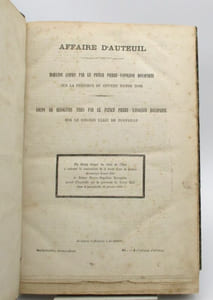 Journal du Jeudi - Affaire d'Auteuil