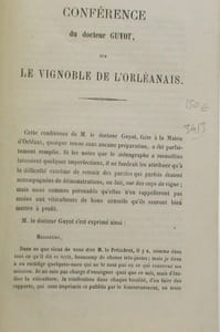 Conférence du docteur Guyot sur le vignoble de l'Orléanais