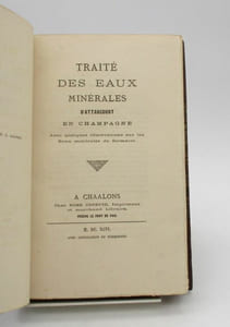 Traité des eaux minérales d'Attancourt en Champagne. Avec quelques observations sur les eaux minérales de Sermaise