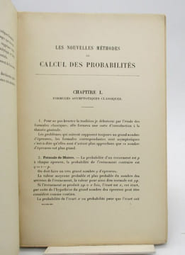 Les Nouvelles Méthodes du calcul des probabilités. BACHELIER (Louis)