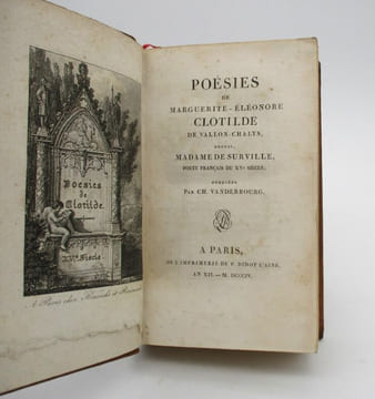 Poésies de Marguerite-Éléonore Clotilde de Vallons-Chalys. SURVILLE (Clotilde de) [SURVILLE (Joseph Étienne de)