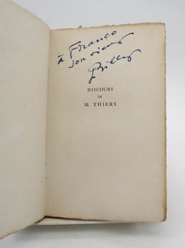 Discours prononcés à l'Académie française par M. Thiers pour la réception de M. Stendhal et recueilli par André Billy. BILLY (André)