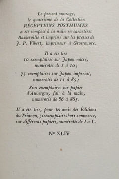 Discours prononcés à l'Académie française par M. Thiers pour la réception de M. Stendhal et recueilli par André Billy. BILLY (André)