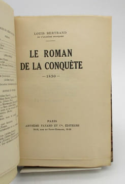 Le Roman de la conquête. 1830. BERTRAND (Louis)