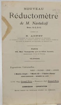 Nouveau Réductomètre de M. Nastukoff. ADNET (E.)