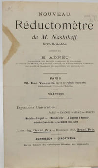 Nouveau Réductomètre de M. Nastukoff