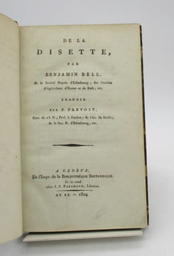 De la disette. BELL (Benjamin)