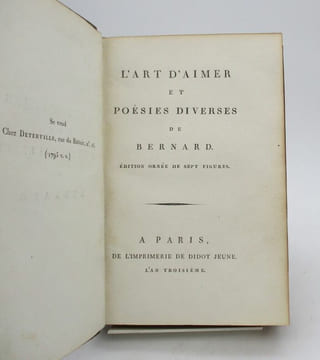 L'Art d'aimer et Poésies diverses. BERNARD (Pierre-Joseph)