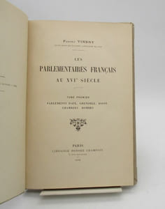 Les Parlementaires français au XVIe siècle