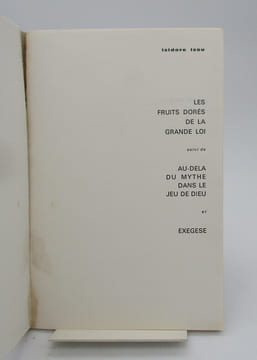 Les Fruits dorés de la grande loi suivi de Au-delà du mythe dans le jeu de dieu et Exégèse. ISOU (Isidore)