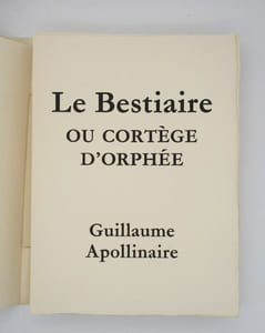 Le Bestiaire ou Cortège d'Orphée