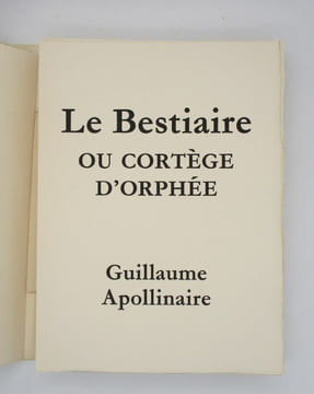 Le Bestiaire ou Cortège d'Orphée. APOLLINAIRE (Guillaume); LORJOU (Bertrand)