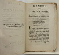 Manuel des amis de la gaité, ou Choix de petites histoires intéressantes, poésies, anecdotes, aventures comiques, et singulières, traits d'esprit, chansons, épigramme, plaisanteries, calembourges, etc.etc.