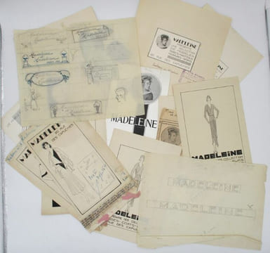 Ensemble de documents relatifs à la maison de couture Madeleine. undefined