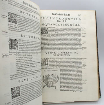 De Reliquis Animalibus exanguibus libri quatuor, post mortem eius editi : Nempè De Mollibus, crustaceis, textaceis et zoophytis. ALDROVANDI (Ulisse)