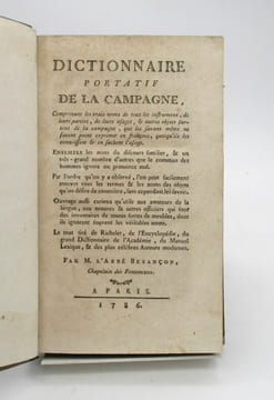 Dictionnaire portatif de la campagne. BESANÇON (Étienne Modeste, abbé)