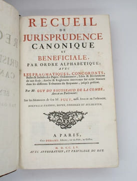 Recueil de jurisprudence canonique et bénéficiale. ROUSSEAUD DE LA COMBE (Guy du)