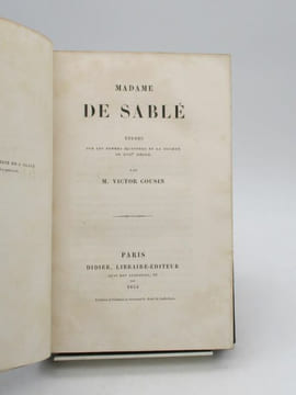 Madame de Sablé. COUSIN (Victor)