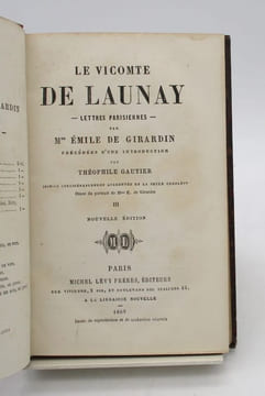 Le Vicomte de Launay. Lettres parisiennes. GIRARDIN (Delphine de)