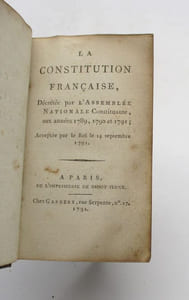 La Constitution française, décrétée par l'Assemblée Nationale Constituante, aux années 1789, 1790 et 1791; acceptée par le Roi le 14 septembre 1791 [suivi de: ]Almanach du père Gérard pour l'année 1792