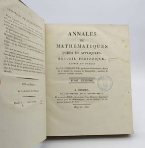Annales de mathématiques pures et appliquées