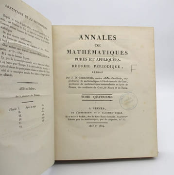 Annales de mathématiques pures et appliquées. GERGONNE (J.D.)