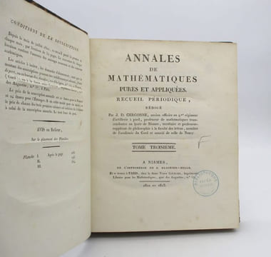 Annales de mathématiques pures et appliquées. GERGONNE (J.D.)