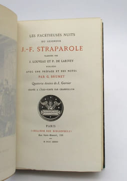 Les Facétieuses Nuits. STRAPAROLE [STRAPAROLA (Gianfrancesco)]