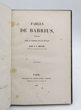 Fables de Babrius. BOYER (A.L.)