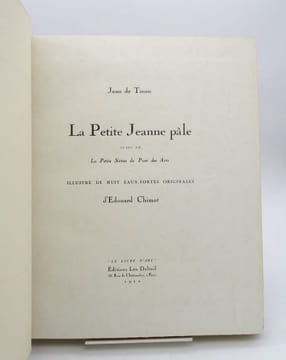 La Petite Jeanne pâle suivi de La Petite Sirène du Pont des Arts. TINAN (Jean de), CHIMOT (Édouard)