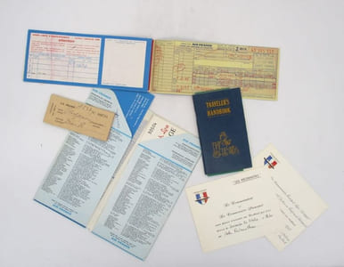 Ensemble de documents relatifs au paquebot France, à l'entreprise Air France et le voyage transatlantique