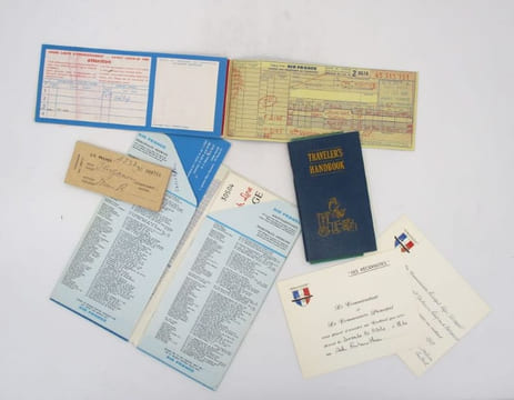 Ensemble de documents relatifs au paquebot France, à l'entreprise Air France et le voyage transatlantique. undefined