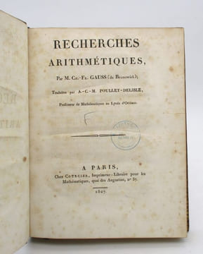 Recherches arithmétiques. GAUSS (Ch.-Fr.)