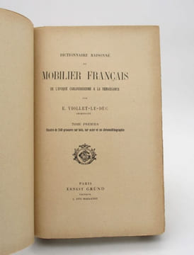 Dictionnaire raisonné du mobilier français de l'époque carolingienne à la Renaissance. VIOLLET-LE-DUC (Eugène)
