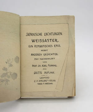 Japanische Dichtungen. Weissaster.. FLORENZ (Karl, traducteur)