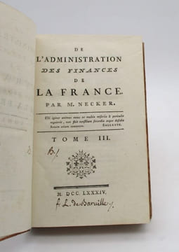 De l'administration des finances de la France. NECKER (Jacques)